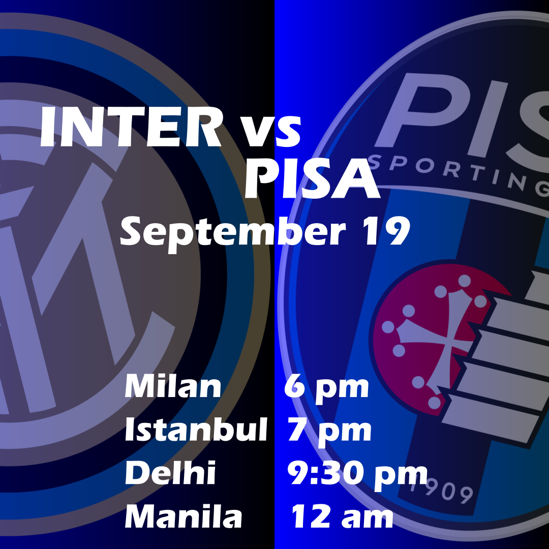 Inter vs Pisa live friendly telecast on YouTube